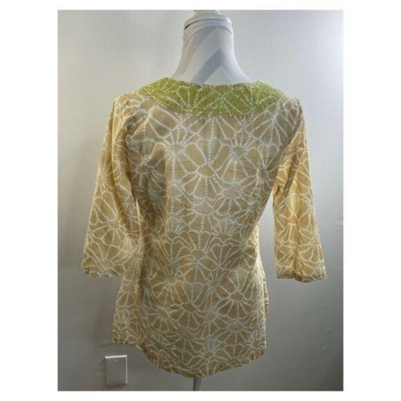 Calypso St. Barth Target 3/4 Sleeve Embroidered Top - Picture 3 of 9